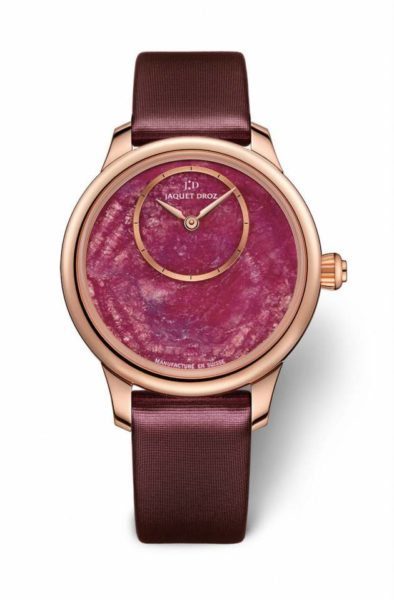 Jaquet Droz Ladies Watch Petit Heure 35mm Diamond Watches maroon jpg