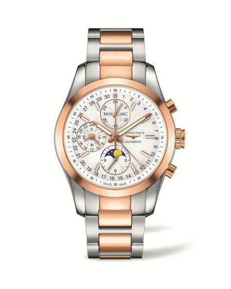 Longines baselworld 2015 watches rose gold steel moonphase watch longines 2015