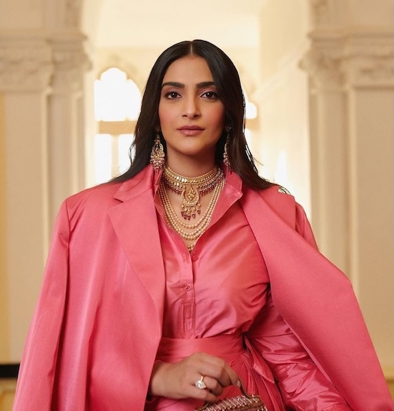 Sonam Kapoor wearing Pink Dior dress at an imp Dior event Christian Dior Fall 2023 show in India